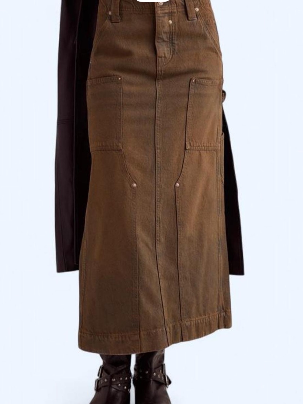 Free People We The Free Harmonica Coated Denim Maxi Skirt